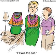 home decor shopping woman lamp cartoon 1294